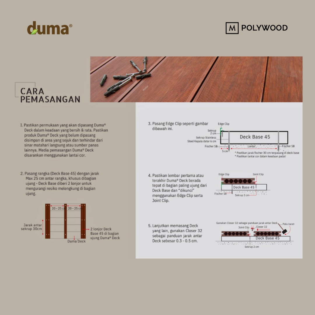 DUMA DECK - WPC DECKING/ FLOORING/ LANTAI KAYU / DECKING KOLAM