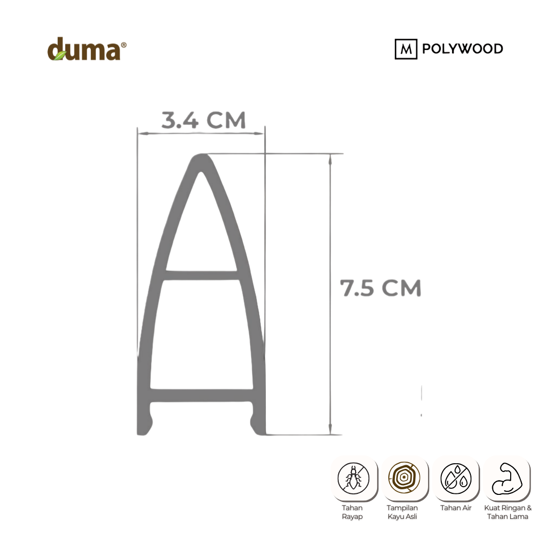 DUMA WPC COH V 34x75 / CLICK ON HOLLOW V
