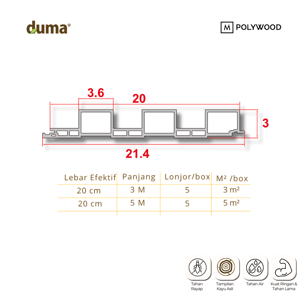 DUMA CONTEMPO 30x36x200 - DUMA WPC WALL & CEILING PANEL