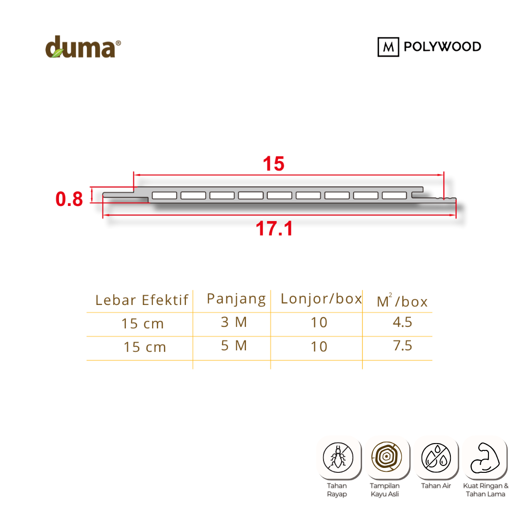 DUMA MODERN 150 - DUMA WPC WALL & CEILING PANEL