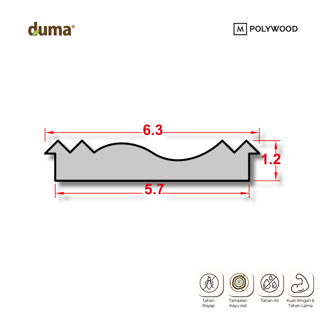Duma Lis Tengah (Plafon) - DUMA WPC WALL & CEILING PANEL