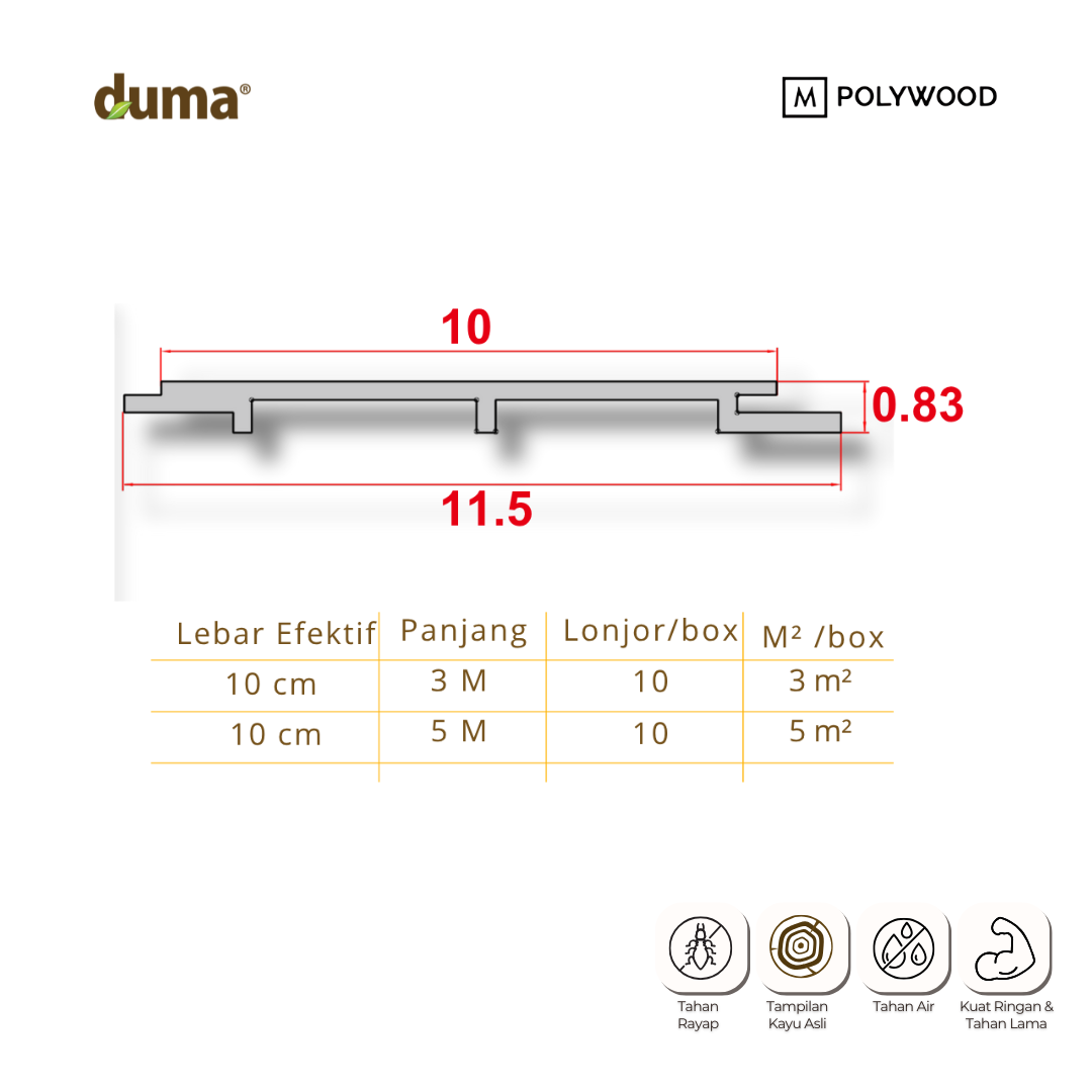 DUMA NEO MODERN SW100 - DUMA WPC WALL & CEILING PANEL