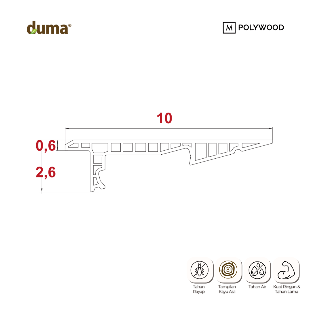 Lis DUMA WPC Co Lis Diagonal LED / Lis Plafon WPC - DUMA WPC WALL & CEILING PANEL