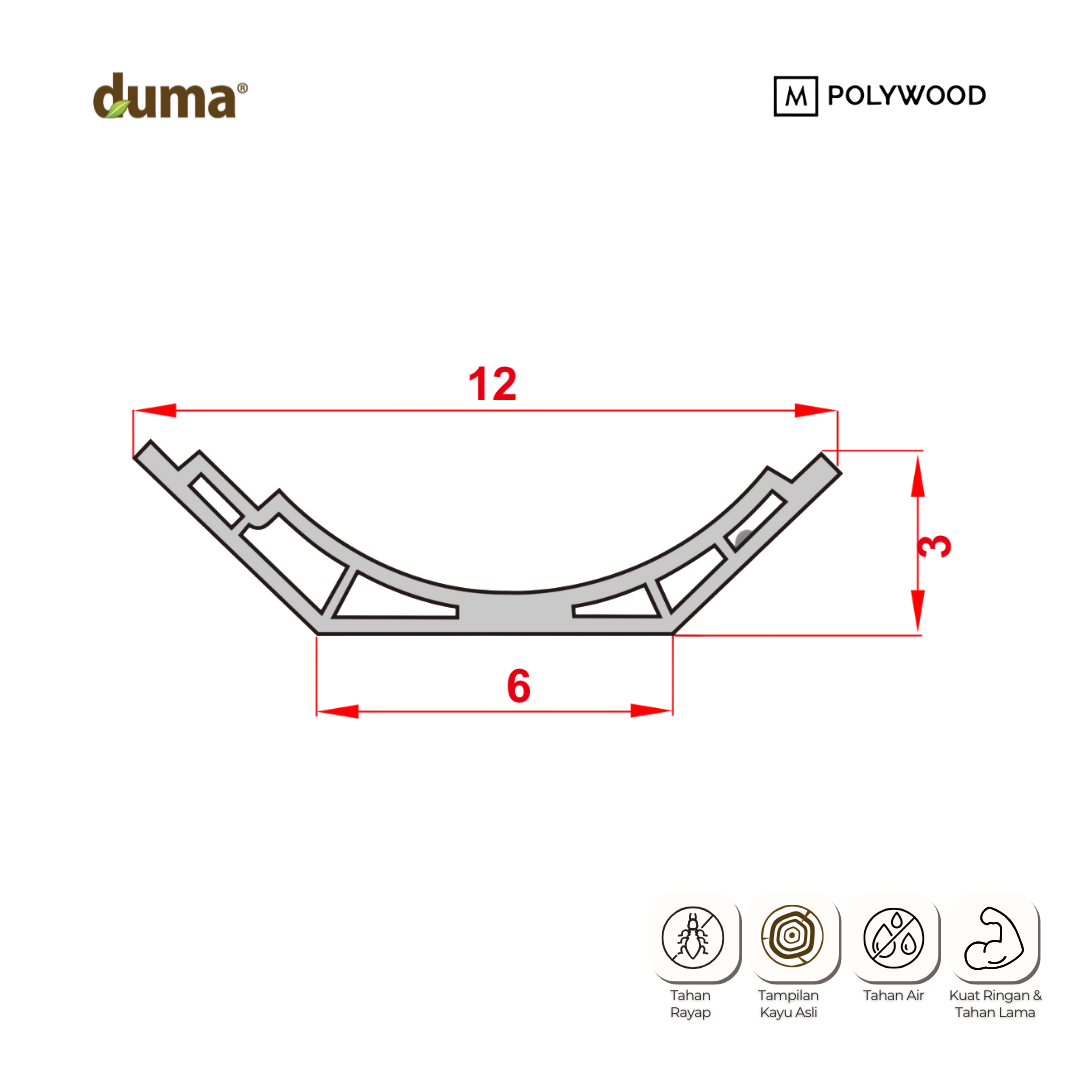 Duma Lis Atas Duma WPC 120x30 (Plafon) - DUMA WPC WALL & CEILING PANEL