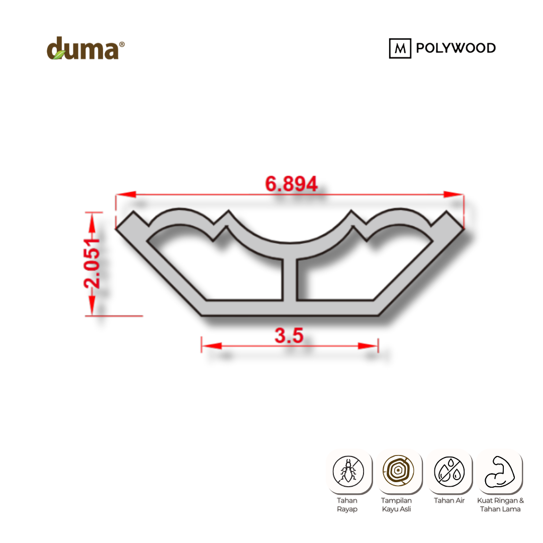Duma Lis Atas (Plafon) - DUMA WPC WALL & CEILING PANEL