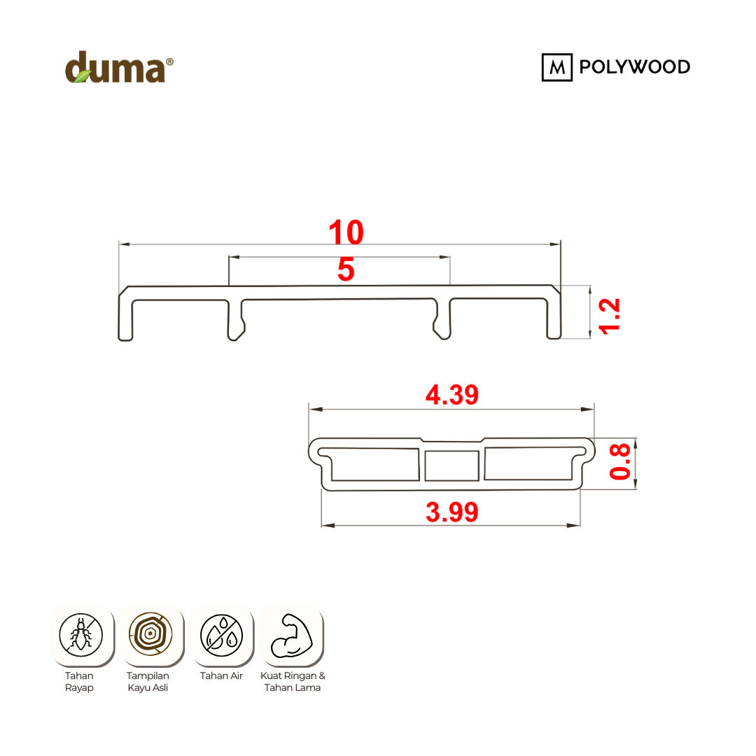 DUMA WPC COF 12x100 / CLICK ON FLAT 12x100