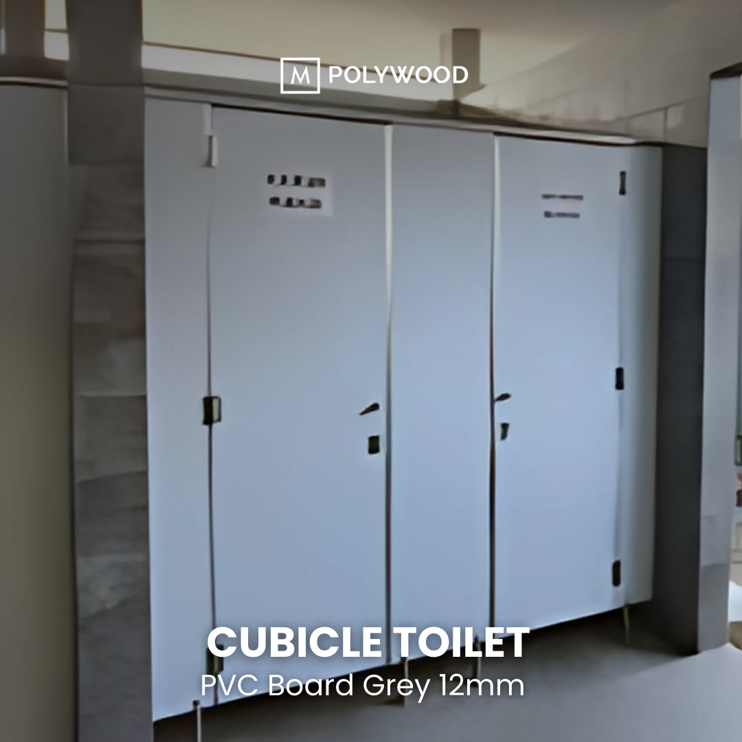 Cubicle Toilet (Bahan PVC Board) 12mm - Grey / White