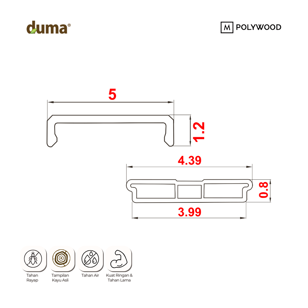 DUMA WPC COF 12x50 / CLICK ON FLAT 12x50