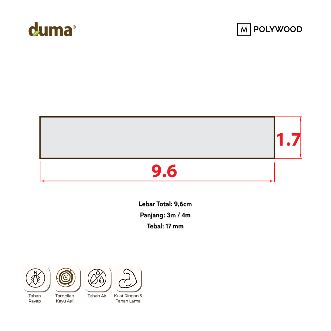 DUMA XTC SOLID PANEL - WPC PANEL SP 96x17