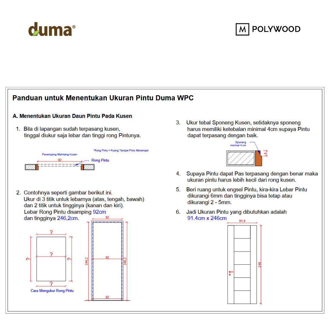 Duma Door 5mm - Lebar 60cm