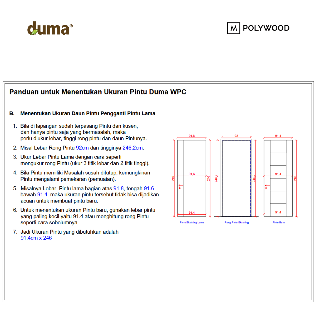 Duma Door 5mm - Lebar 82cm