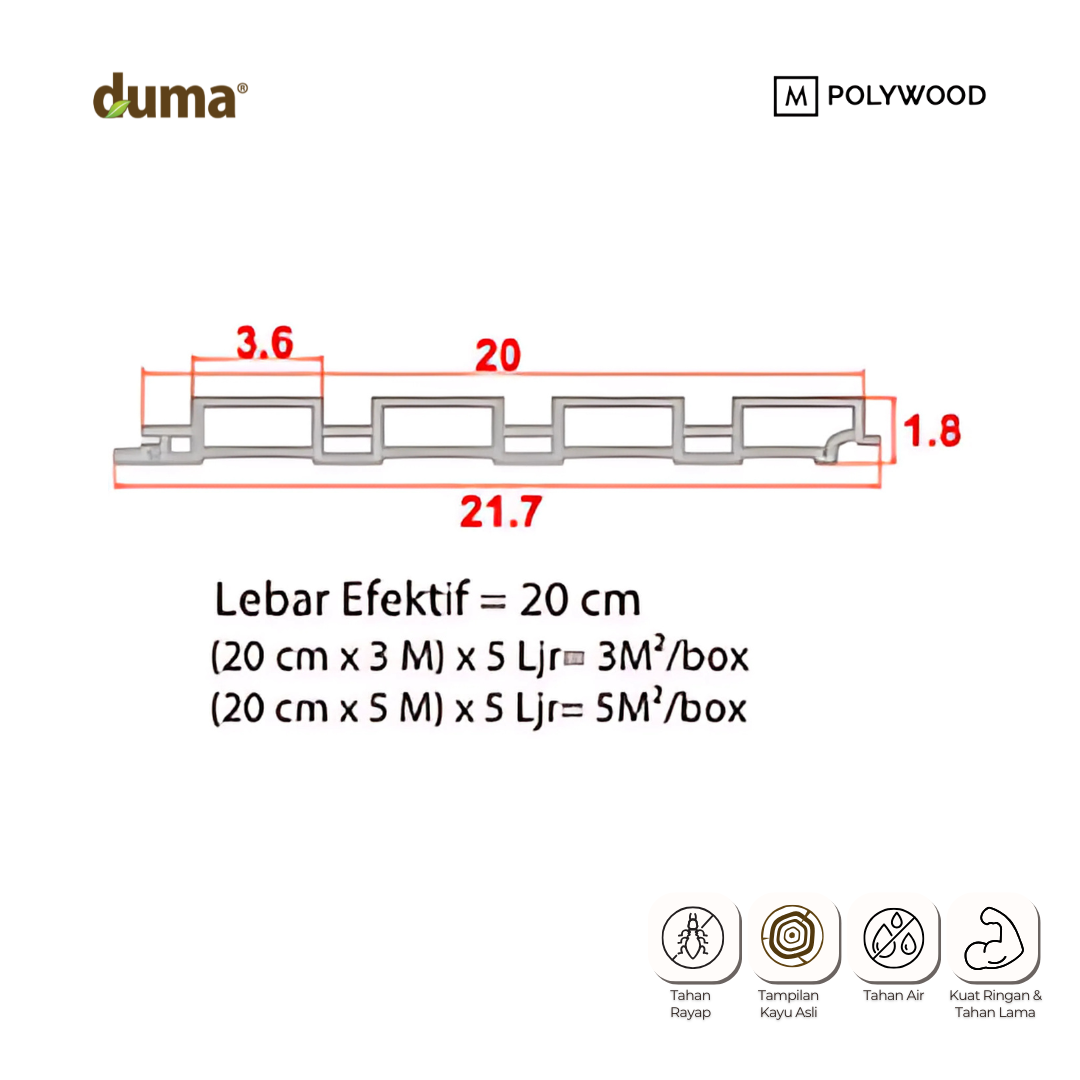 DUMA CONTEMPO 18x36x200 - WPC WALL & CEILING PANEL