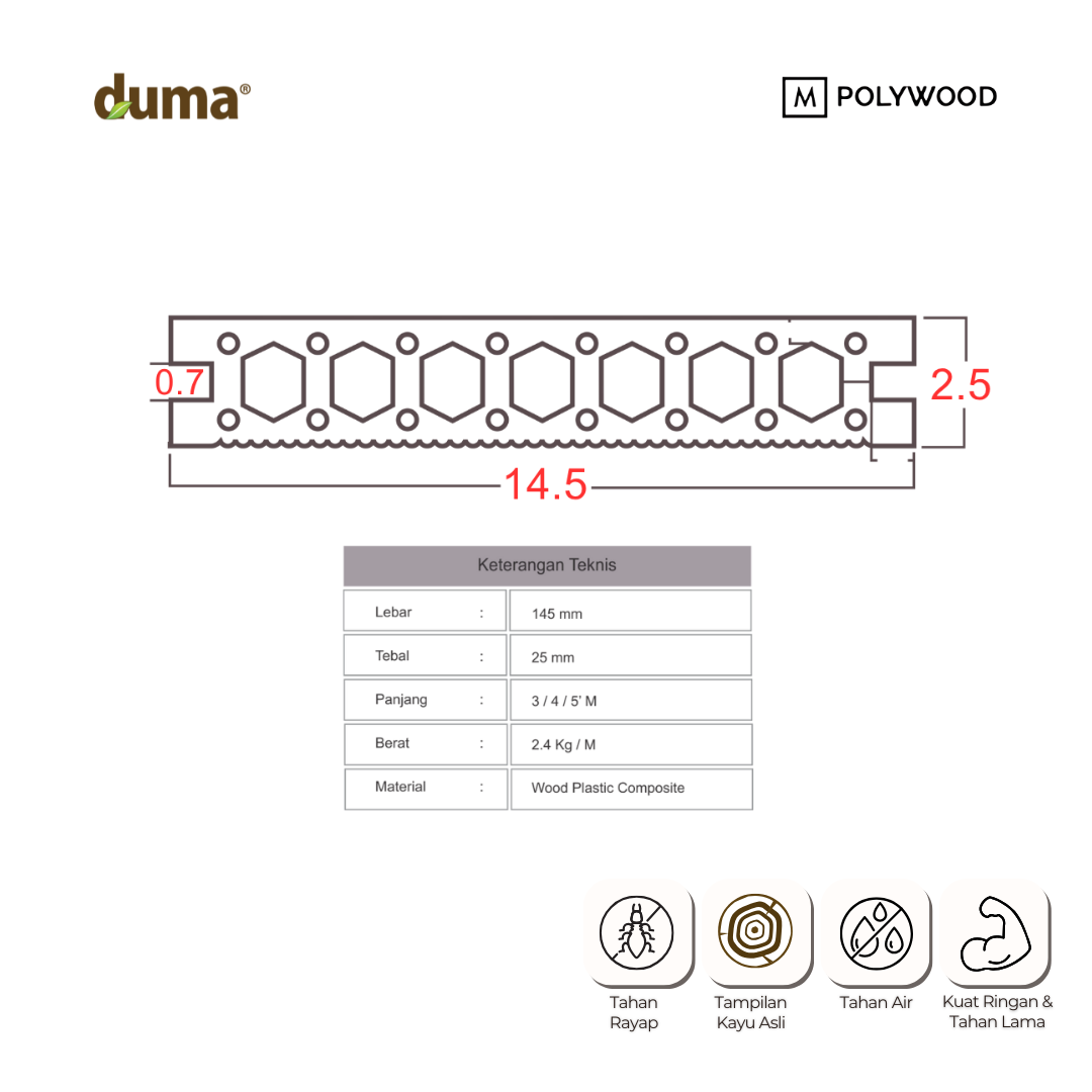 DUMA DECK - WPC DECKING/ FLOORING/ LANTAI KAYU / DECKING KOLAM