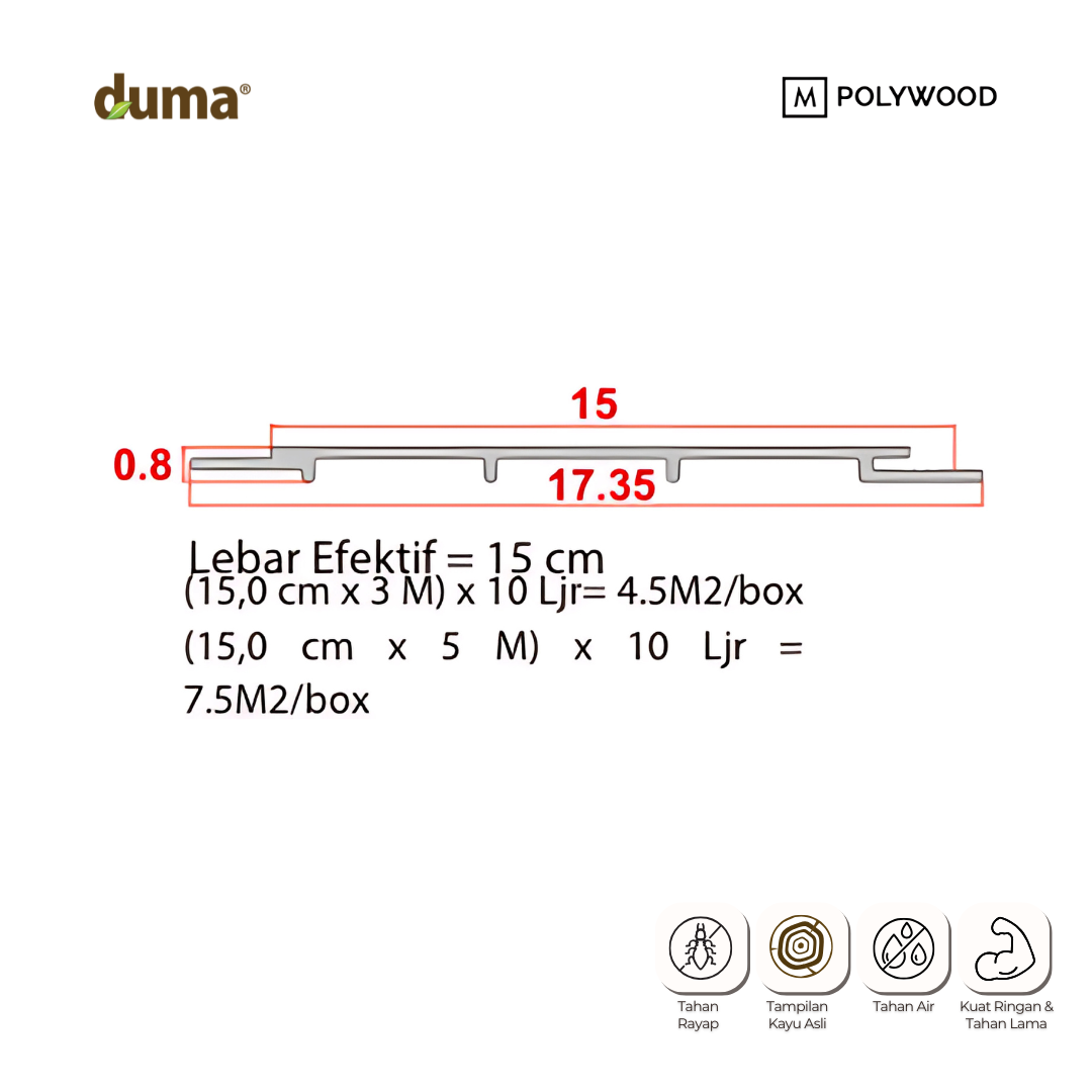 DUMA MODERN SW150 - DUMA WPC WALL & CEILING PANEL