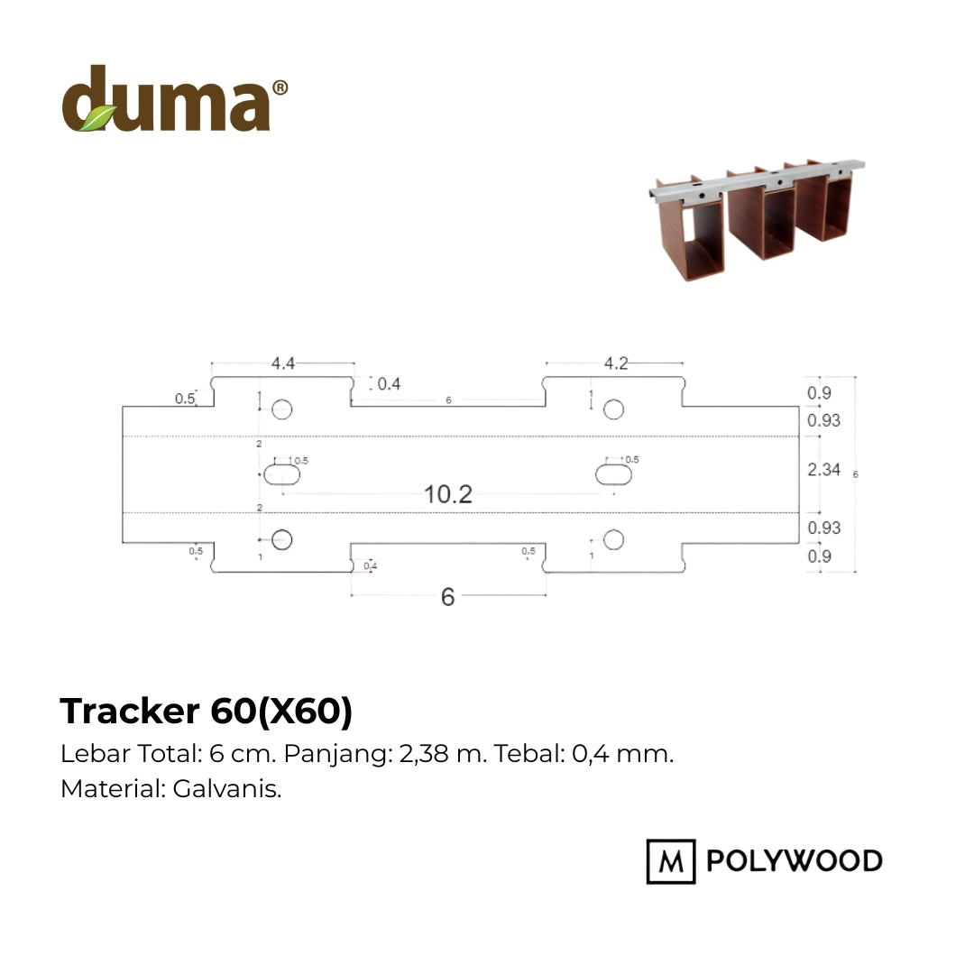 TRACKER X60 (Warna Metal) Panjang 2.38m