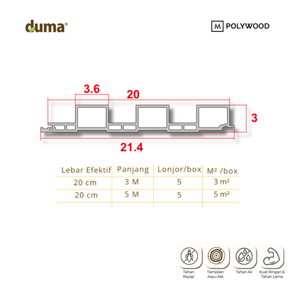 DUMA CONTEMPO 30x36x200 - DUMA WPC WALL & CEILING PANEL