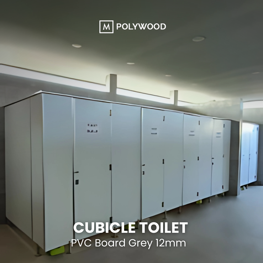 Toilet Cubicle (PVC Board Material) 12mm - Gray / White – mpolywood.com