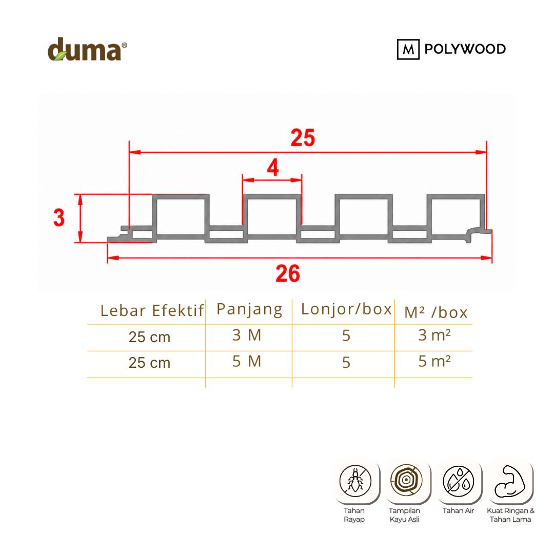 DUMA WPC CONTEMPO 30x40x250 - WALL & CEILING PANEL