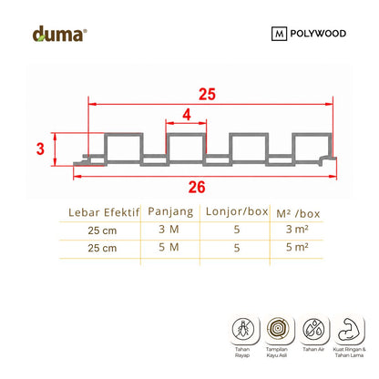 DUMA WPC CONTEMPO 30x40x250 - WALL & CEILING PANEL