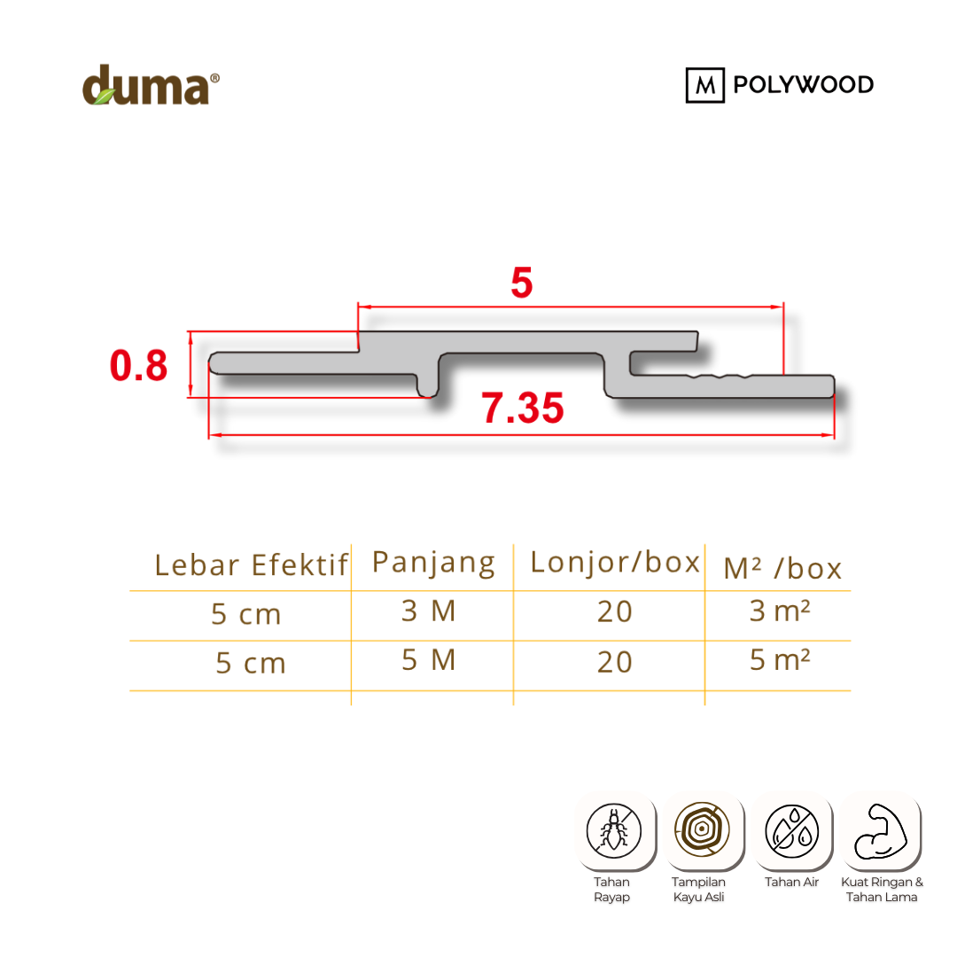 DUMA MODERN SW50 - DUMA WPC WALL & CEILING PANEL