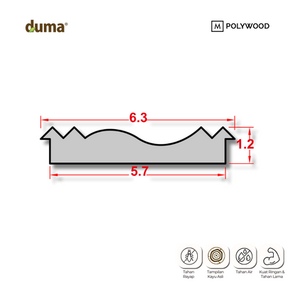 Duma Lis Tengah (Plafon) - DUMA WPC WALL & CEILING PANEL