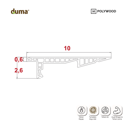 Lis DUMA WPC Co Lis Diagonal LED / Lis Plafon WPC -  DUMA WPC WALL & CEILING PANEL