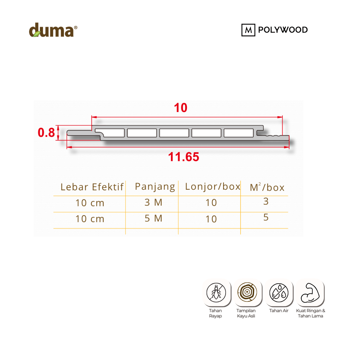 DUMA MODERN 100 - DUMA WPC WALL & CEILING PANEL