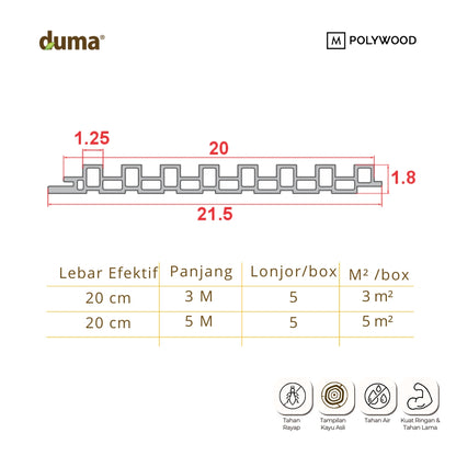 DUMA CONTEMPO 18x12x200 - WPC WALL & CEILING PANEL