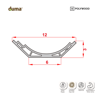 Duma Lis Atas Duma WPC 120x30 (Plafon) - DUMA WPC WALL & CEILING PANEL