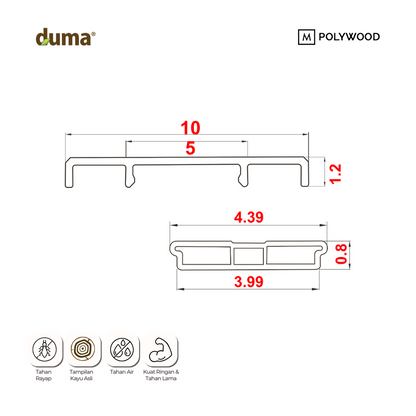 DUMA WPC COF 12x100 / CLICK ON FLAT 12x100