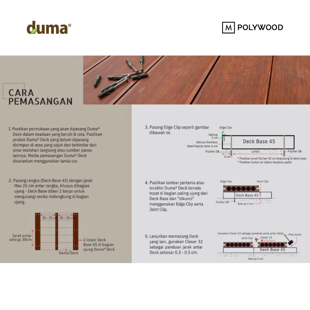 DUMA DECK - WPC DECKING/ FLOORING/ WOODEN FLOOR / POOL DECKING