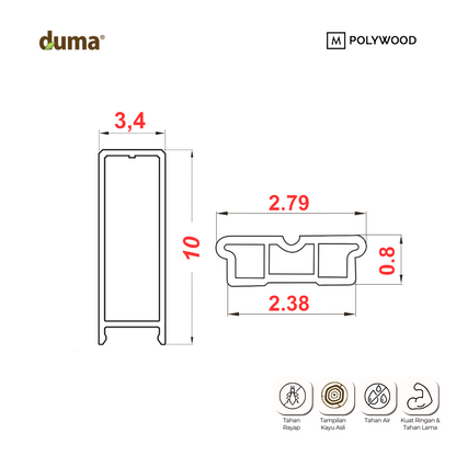 DUMA WPC COH 34x100 / CLICK ON HOLLOW 34x100