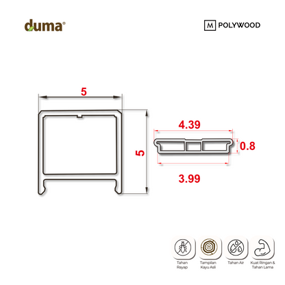 DUMA WPC COH 50x50 / CLICK ON HOLLOW 50x50