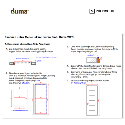 Duma Door 5mm - Lebar 60cm