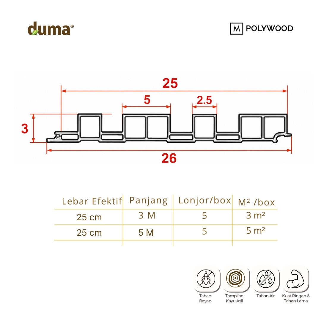 DUMA CONTEMPO 18x12x200 - WPC WALL &amp; CEILING PANEL