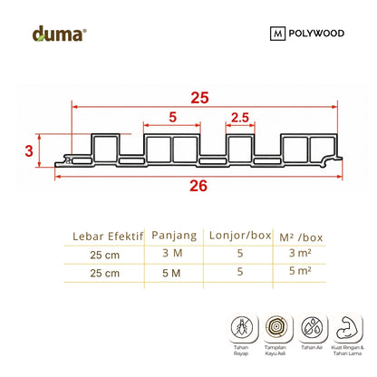 DUMA CONTEMPO 18x12x200 - WPC WALL &amp; CEILING PANEL