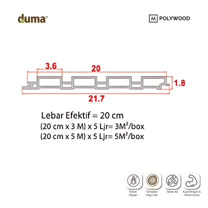 DUMA CONTEMPO 18x36x200 - WPC WALL & CEILING PANEL
