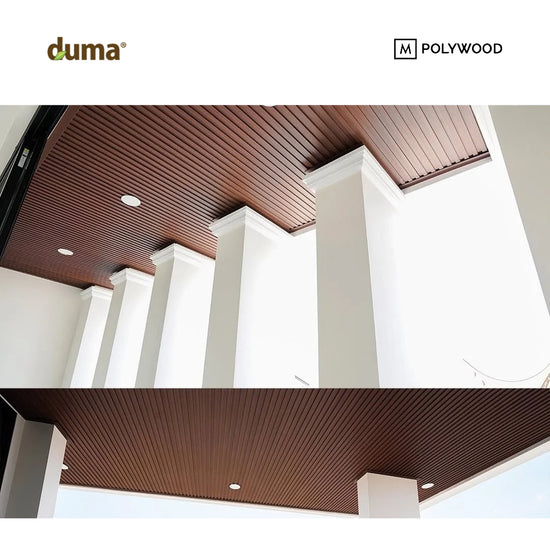 DUMA® Contempo Fluted WPC Panel motif kayu cokelat untuk dinding interior